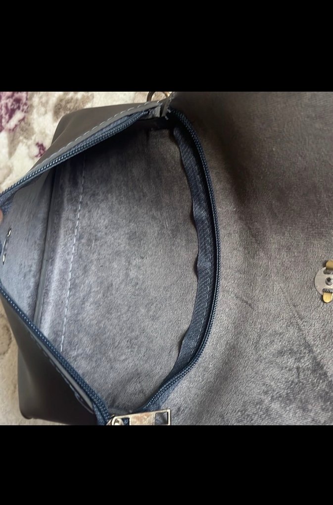 Zara Gri Deri Kadın Çanta - Görsel 3