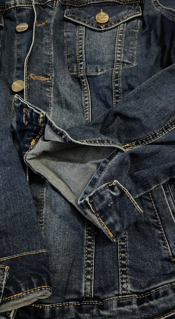 Düğmeli Kadın Mavi Denim Ceket - Görsel 2