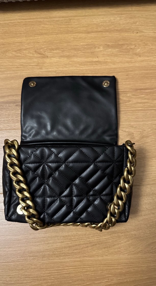 Zincir Detaylı Siyah Deri Kadın Çanta - Görsel 2