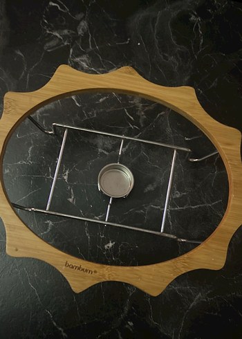 Sofra için altında mum yanan servis tabağı - Görsel 4