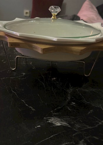 Sofra için altında mum yanan servis tabağı - Görsel 5