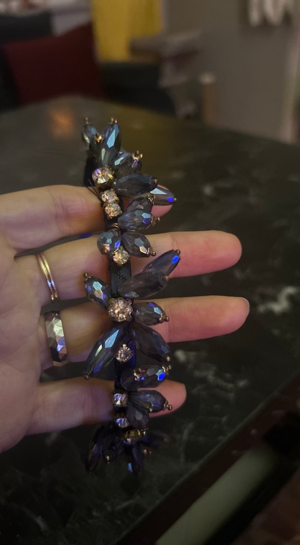 Mavi Parlak Cam Taşlı Kadın Saç Aksesuarı - Görsel 4