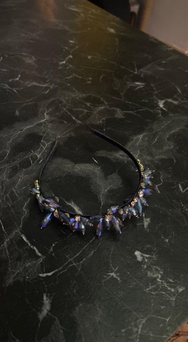 Mavi Parlak Cam Taşlı Kadın Saç Aksesuarı - Görsel 2