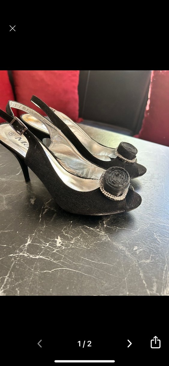 Siyah Tokalı Yüksek Topuklu Kadın Abiye Ayakkabı 39 numara - Görsel 3