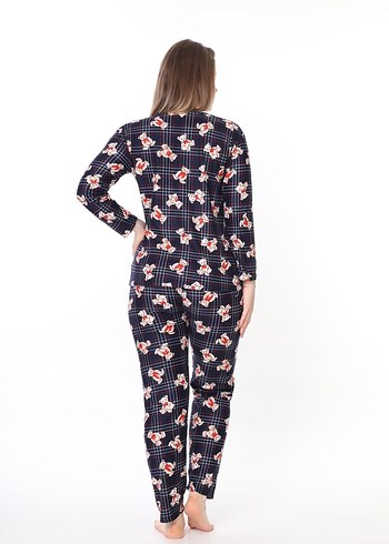 Lacivert ayıcık Desenli Kadın Pijama Takımı
Süet kadife kumaş - Görsel 9