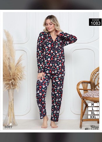 Lacivert ayıcık Desenli Kadın Pijama Takımı
Süet kadife kumaş - Görsel 14