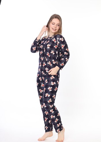 Lacivert ayıcık Desenli Kadın Pijama Takımı
Süet kadife kumaş - Görsel 2