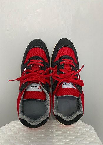 40 Beden Kırmızı Gri Erkek Spor Ayakkabı Velcro