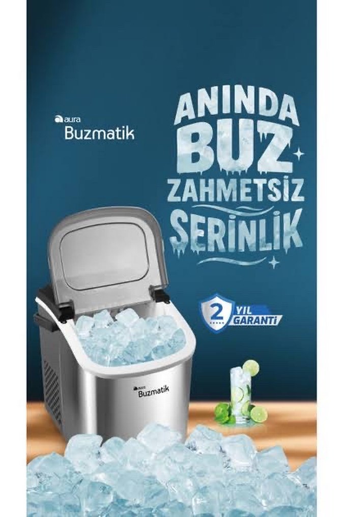 Beyaz Gri Taşınabilir Buz Yapıcı - Görsel 2