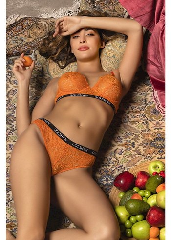 Diğer Golshan Gaudi Brazilian Slip, Dantel Brezilyan Turuncu Külot