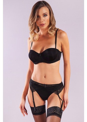 Golshan Gala Mini String, Kadın Dantelli Siyah Külot - Görsel 6