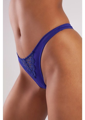 Golshan Garland Mini String, Kadın Güpürlü Saks Külot - Görsel 3