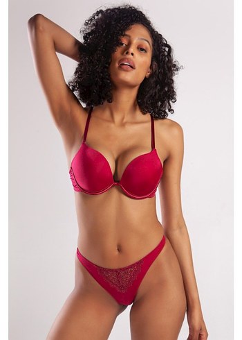 Golshan Garland Mini String, Kadın Güpürlü Şarap Külot - Görsel 5