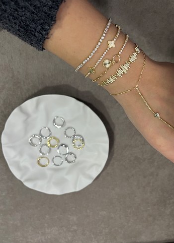 Minimalist Payetli Kadın çelik bileklik - Görsel 3