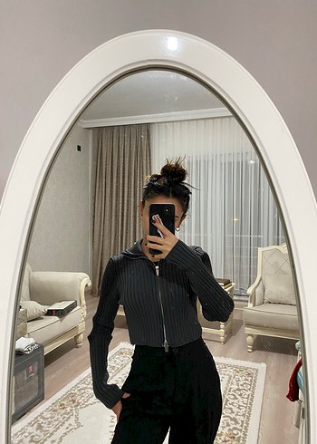 s Beden antrasit Yüksek Yakalı Kadın Ceket