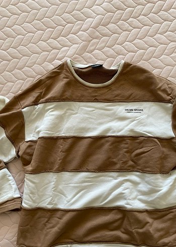 Kahverengi Pamuklu Sweatshirt