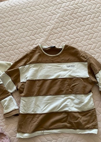 xxl Beden Kahverengi Pamuklu Sweatshirt
