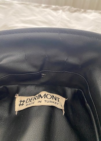 Derimod Kadın Siyah Parlak Deri Biker Ceket