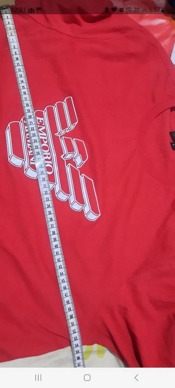 Emporio Armani Kırmızı Baskılı Tişört - Görsel 5