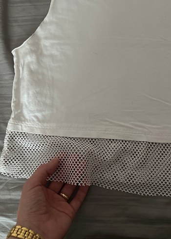 Bershka File Detaylı Beyaz Kadın Atlet