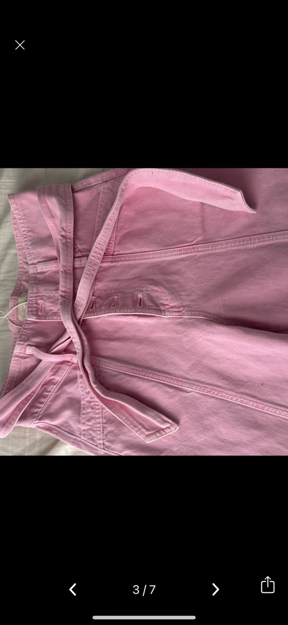 SEZANE Marka Düğmeli Pembe Kadın Cigarette Pantolon - Görsel 3