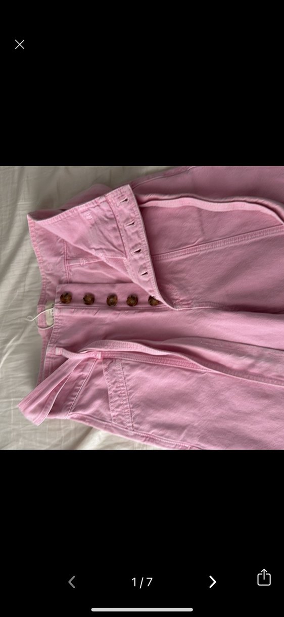 SEZANE Marka Düğmeli Pembe Kadın Cigarette Pantolon - Görsel 5