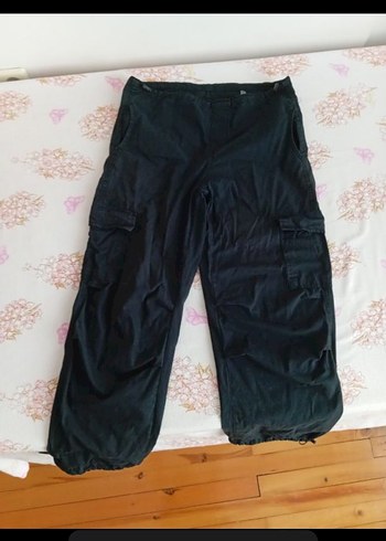 Siyah Kadın paraşüt Pantolon - Görsel 2