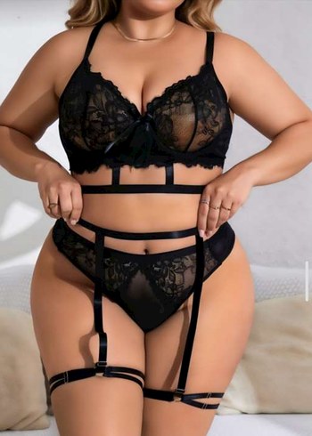 Diğer Siyah Baskılı Midi Gösterişli Gotik Kadın İç Çamaşırı