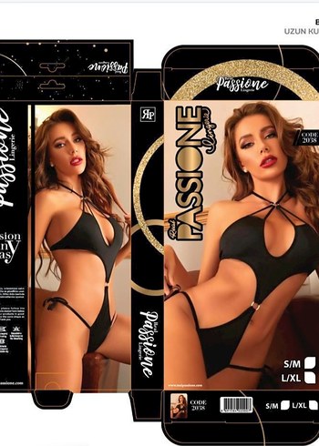 Parlak Siyah Strappy Mini Monokini