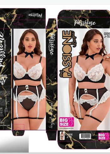 Beyaz Baskılı Gotik Strappy Midi Pijama Takımı