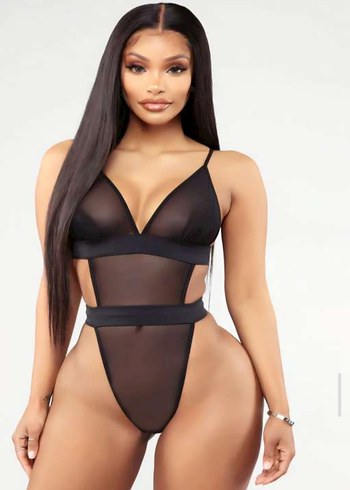 Diğer Siyah Strappy Gotik Monokini