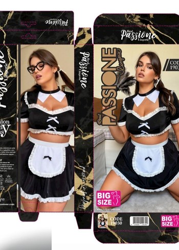 Siyah Mini Gotik Kadın Pijama Takımı