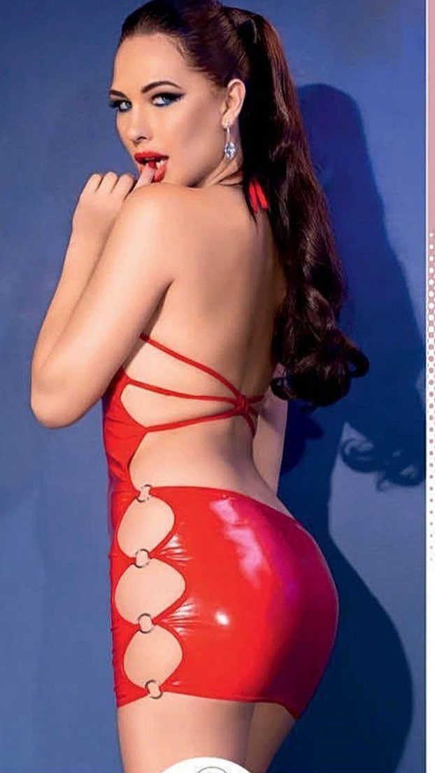 Kırmızı Baskılı Midi İç Çamaşırı derili gecelik bedenler mevcut - Görsel 2