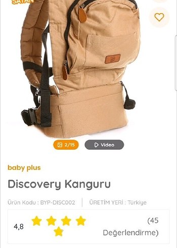 Bej Bebek Taşıyıcı Kanguru - Görsel 4