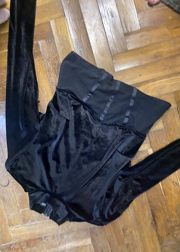 l Beden Siyah Kadın Gotik Fermuarlı Yüksek Yakalı Eşofman