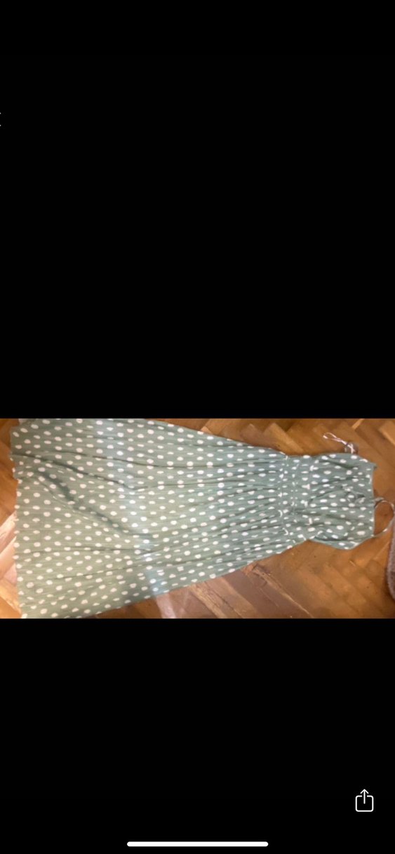 Puantiyeli Yeşil Bohem elbise - Görsel 3