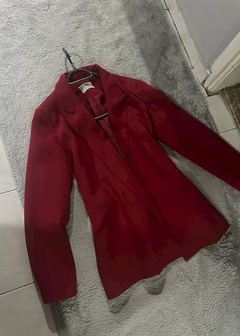 Zara Kirmizi Uzun Kollu Blazer Ceket