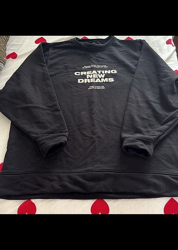 Kadın Siyah Baskılı Sweatshirt