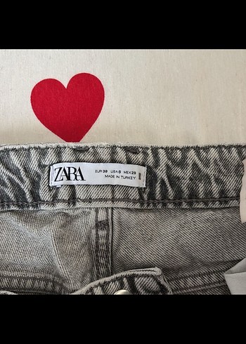 Zara Gri Denim Kadın Kot Pantolon