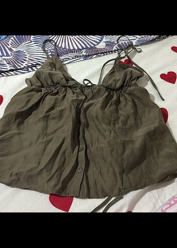 Zara Keten Askılı Bluz