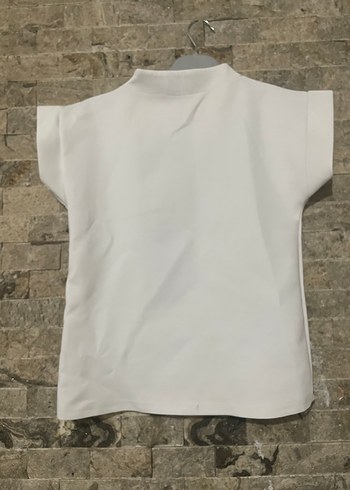 Diğer Beyaz Mini Sloganlı Kadın Tişört