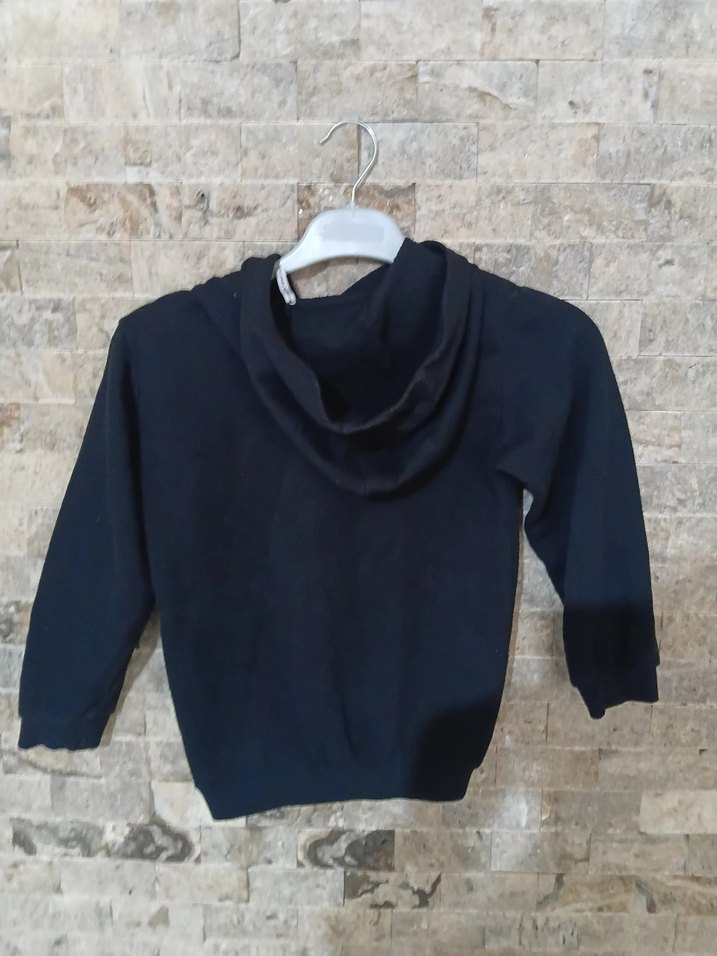 Erkek Çocuk Siyah Kapüşonlu Sweatshirt - Görsel 2