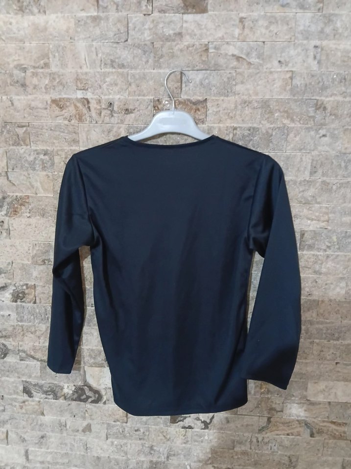 Kız Çocuk Siyah Baskılı Uzun Kollu Tişört - Görsel 2