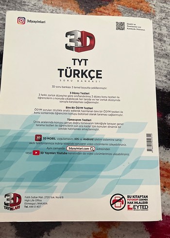 TYT Türkçe 3D Soru Bankası