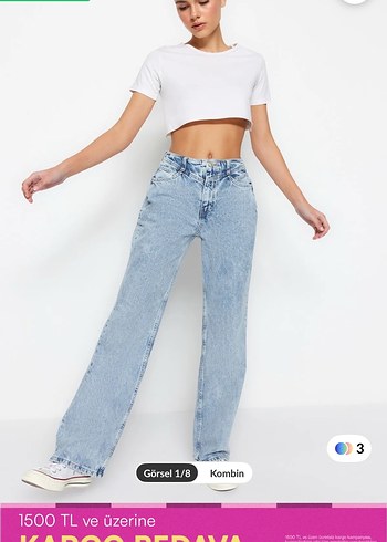 Trendyol & Milla Gevşek Kesim Midi Denim Kadın Jean
