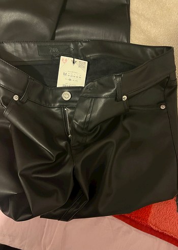 Kadın zara siyah deri pantolon - Görsel 3