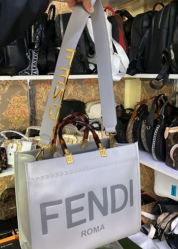 ithal ürün Beyaz Deri Fendi Kadın Çanta
