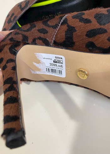 Kahverengi Leopar Desenli Süet Stiletto - Görsel 8