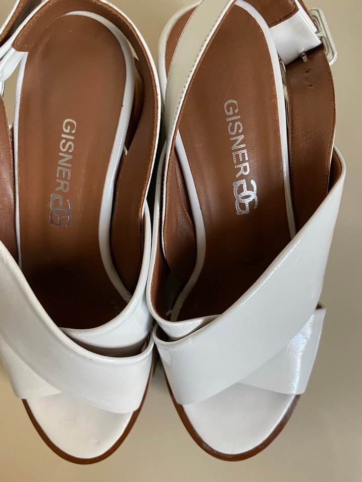 Beyaz Platform Sandalet  Kalın Tabanlı Cross Bantlı - Görsel 5