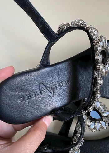 OBLAVION siyah sandalet - Görsel 5